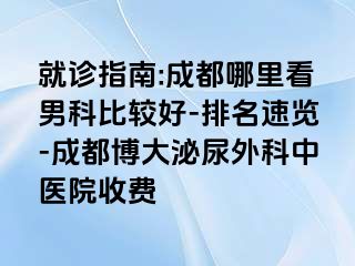 就诊指南:成都哪里看男科比较好-排名速览-成都博大泌尿外科中医院收费