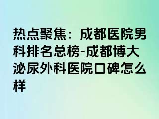 热点聚焦：成都医院男科排名总榜-成都博大泌尿外科医院口碑怎么样