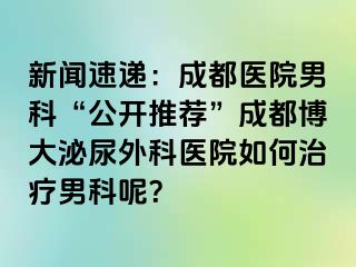 新闻速递：成都医院男科“公开推荐”成都博大泌尿外科医院如何治疗男科呢？