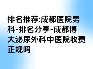 排名推荐:成都医院男科-排名分享-成都博大泌尿外科中医院收费正规吗
