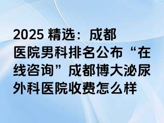 2025 精选：成都医院男科排名公布“在线咨询”成都博大泌尿外科医院收费怎么样
