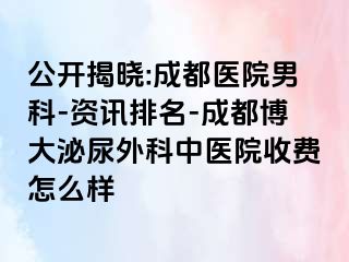 公开揭晓:成都医院男科-资讯排名-成都博大泌尿外科中医院收费怎么样