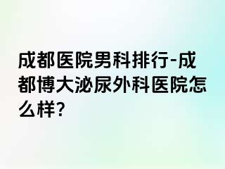 成都医院男科排行-成都博大泌尿外科医院怎么样？