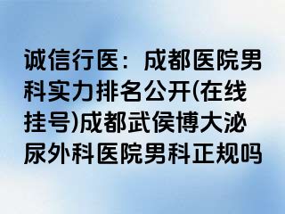 诚信行医：成都医院男科实力排名公开(在线挂号)成都武侯博大泌尿外科医院男科正规吗