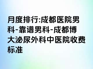 月度排行:成都医院男科-靠谱男科-成都博大泌尿外科中医院收费标准