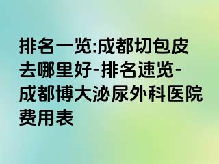 排名一览:成都切包皮去哪里好-排名速览-成都博大泌尿外科医院费用表