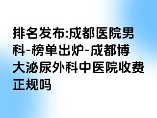 排名发布:成都医院男科-榜单出炉-成都博大泌尿外科中医院收费正规吗