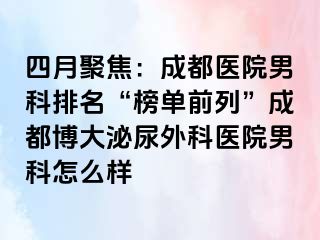 四月聚焦：成都医院男科排名“榜单前列”成都博大泌尿外科医院男科怎么样